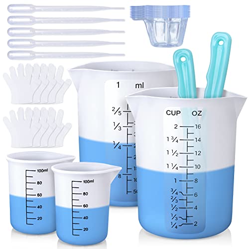 LET'S RESIN Silicone Measuring Cups, 450 ml and 100 ml Mixing Kit - size: 450ml