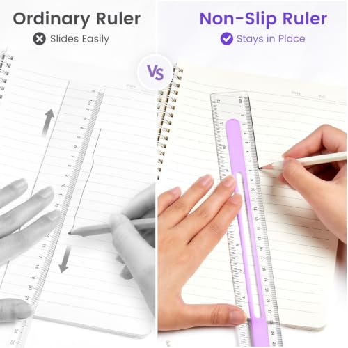 Sooez 3 Pack Ruler 12 Inch, Anti-Slip Clear Rulers for Kids School, Blue - color: Blue, size: 3 Pack
