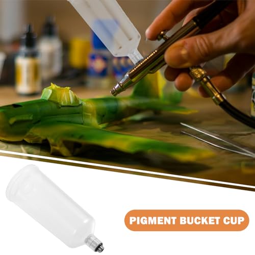 White 40cc Plastic Airbrush Replacement Cup for Model Painting Projects - size: 8.7X3.50X3.50CM