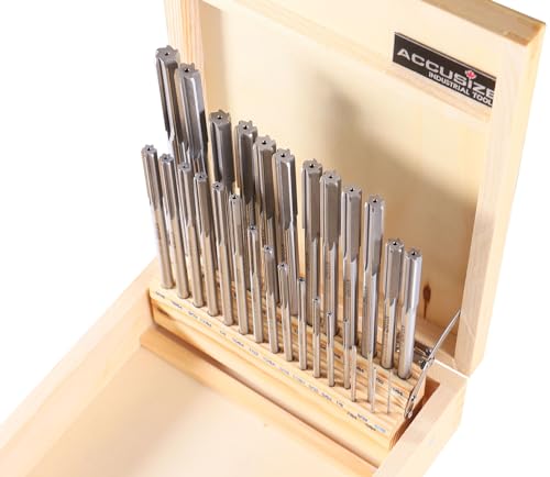 Accusize HSS Chucking Reamer Set 1/16 to 1/2 in by 1/64, 5500-SF00 - size: 1/16" thru. 1/2" by 1/64"