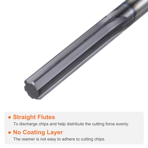 HARFINGTON Carbide Chucking Reamer 0.254"(6.45mm) Dia Straight Flute Straight Shank Machine Reamer Tool for Metal and Lathes CNC Machining Centers, Black - size: 0.254"