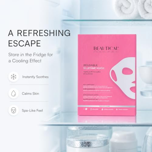 Reusable Silicone Face Mask for Skincare, Sheet Mask Holder for Face, Medical Grade Silicone Mask Locks in Serums & Moisture, Washable, Reusable & Travel Friendly