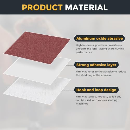 HARFINGTON 25 Pcs 5 Inch Sanding Discs 120 Grit Red Aluminum Oxide 8 Hole - size: 5 Inch(120 Grit)
