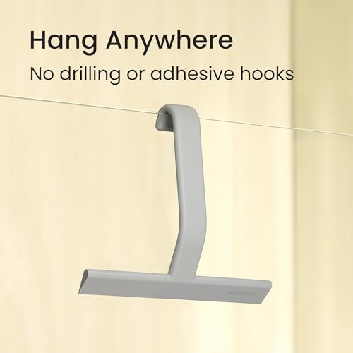 dancemoon JustHang Shower Squeegee with Built-in Hook, 10-Inch Gray - color: Dark Gray, size: 10 Inches