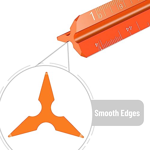 Mr. Pen- Small Architectural Scale Ruler, Aluminium, 6 Inch, 2 Pack - color: B. Green & Orange