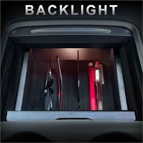 JVMA Backlit Center Console Tray for Tesla Y 2021-2024 & Model 3 2021-2023 - size: Model y '21-'24 & Model 3 '21-'23
