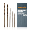 POWERTEC M35 Cobalt Drill Bit 1mm-3mm, 50-Pk HSS Twist Bits (QDB2104) - style: 50PK Metric Cobalt Drill Bits Set (1mm-3mm)