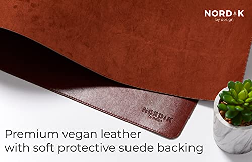 Nordik Leather Desk Mat - Whiskey Brown - Large Leather Desk Pad 35x17 in - color: Brown