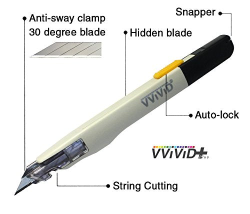 VViViD+ Premium Retractable Precision Balanced Multi-Use Utility Blade (1 piece) - size: 1 piece