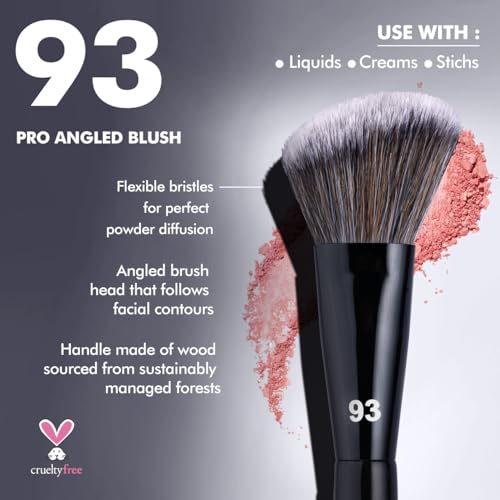 Bueart Design Pro Angled Blush Makeup Brush 93, Premium Soft Fluffy Hair