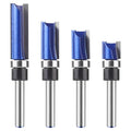 BAIDETS Pattern Flush Trim Router Bits 1/4 Shank, Bottom Bearing Pattern Router bit Set, Cutting Diameter: 1/2", Cutting Height Respectively 1/2", 3/4", 1", 1-1/2" for Home DIY and Woodworking - size: Pattern Flush Trim 4 Pcs