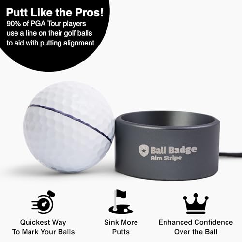 Aim Stripe, Golf Ball Alignment Tool, Full Metal, Training Aid - color: Grey
