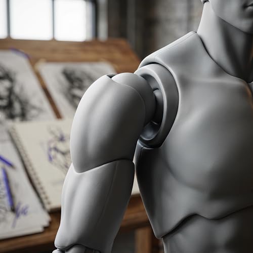Body Kun Artist Manikin Figure Drawing Supplies Drawing Tools, Mannequin for Artists Drawing Figures Model for Sketching, Painting, Artists Male (Grey) - color: Grey