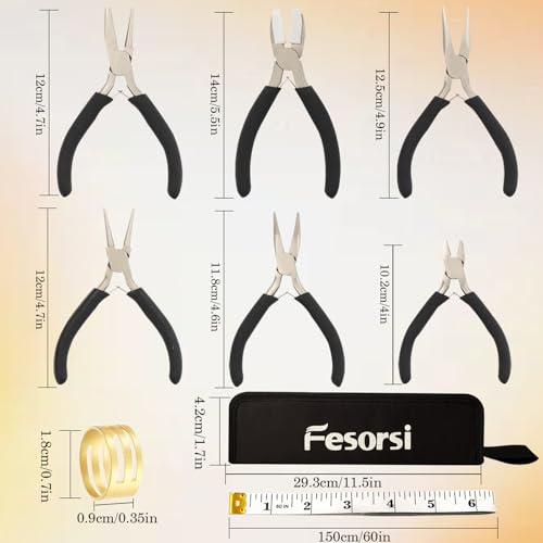 6 Pack Jewelry Pliers Set, Mini Pliers Set for Jewelry Making Bracelets