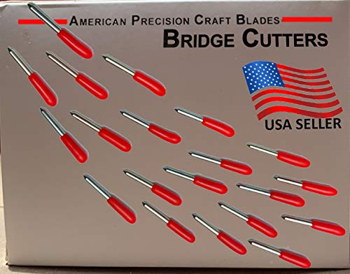 20 Pack - Made in USA - Explore Replacement Blades Compatible Cricut Imagine Explore Air 2 Create Maker 3 Expression 45° Standard Vinyl Fabric Scrapbook Cutting Blades Replacements - color: red/blue USA-made