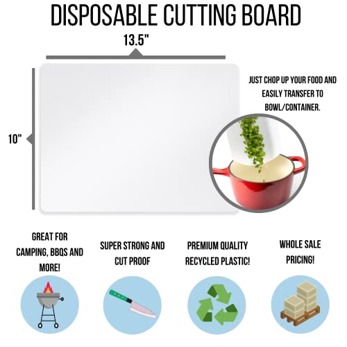 Crown Display Disposable Cutting Boards 100 Count Premium Quality Disposable Sheets For Kitchen And Commercial Use ~ Patent Pending ~ Recyclable Disposable Cutting Board Sheets (Medium (10"x13.5")) - color: White, size: Medium 100 Count