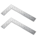 2pcs Stainless Steel L Shaped Ruler 90 Degree Right Angle Double Sided Ruler Sliver Metal Square Right Angle Rulers with Clear Scale Square Framing Measuring Tool for Engineer 2 inch by 4 inch