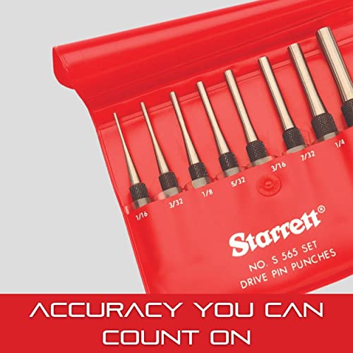 Starrett Steel Center Punch, 4-1/4" Length, 5/32" Dia - size: 4-1/4" Length; 5/32" Diameter