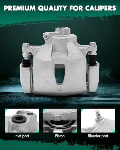 SCITOO 19B2715 Front Right Disc Brake Caliper With Bracket Silver - size: Front Passenger[19B2715]