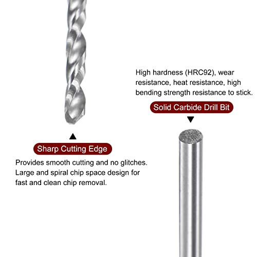 HARFINGTON Solid Carbide Drill Bit 1.9mm C3/K10 Tungsten Carbide Precision - size: 1.9mm
