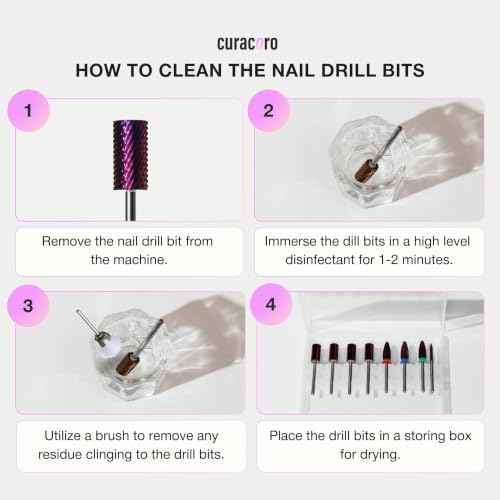 Curacoro Nail Drill Bits | 2 Pack 3/32" Small Barrel Fine Grit Carbide Bit - color: Yellow Titanium - Small Barrel Bit (x2), size: Fine