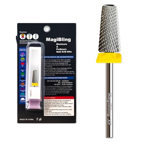 XF 5-in-1 Large Barrel Nail Drill Bit, 3/32”, Two-way Rotation - color: Original silver, size: Extra Fine