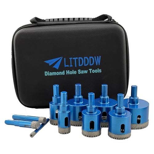 Tile Hole Saw Kit,10 Pack Serrated Vacuum Brazed Diamond Drill Bits - size: 10 Pcs 1/4"-2"