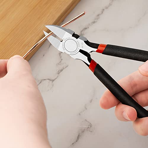 BOENFU Wire Snips Floral Wire Cutter Jewelry Wire Snippers 2 Pack Flush Cut Pliers Side Cutters Metal Cutting Tool for Crafting, Floral, Artificial Flowers, Chicken Wire, Electrical, 6 Inches - color: 6 Inches - 2 Pack - Black Handle