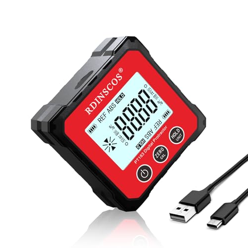 Rechargeable Angle Meter Magnetic Angle Gauge - color: Red