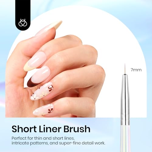Beetles Nail Art Pens Brushes, 5pcs Nail Art Liner Brushes Set Painting - color: A-Clear-5