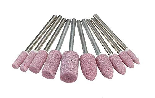 10 Pcs 1/8 Shank Abrasive Mounted Stone Rotary Tool - size: 10PCS