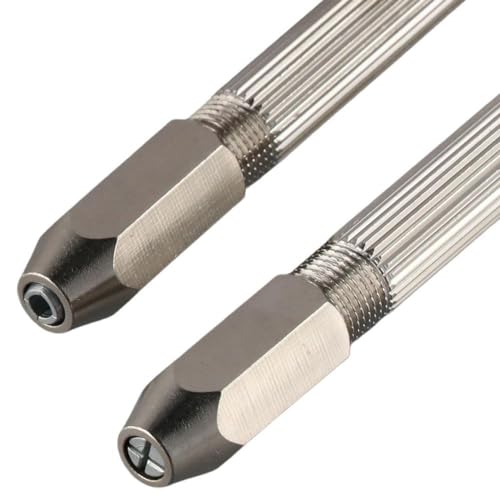 2 pcs Hex Hand Drill Pin Vise, Double Ended Micro Drill Bit, Manual Hand Drill Tool for Jewelry Making Watch Repair