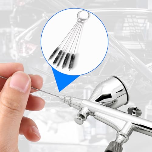 Carburetor Jet Cleaning Tool Kit, Airbrush Torch Tip Cleaner Set with Nylon Brushes Cleaning Hooks & Needles Wire Brushes Sharp Picks for Motorcycle Throttle Body Lawn Mower Small Engine ATV Welder