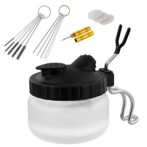 4 Set Airbrush Cleaning Pot Kit with 5 Nozzle Cleaning Needle