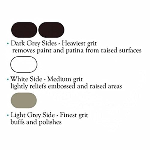 Vintaj Metal Reliefing Block, Three Color-Coded Grits; Heavy, Medium, and Fine