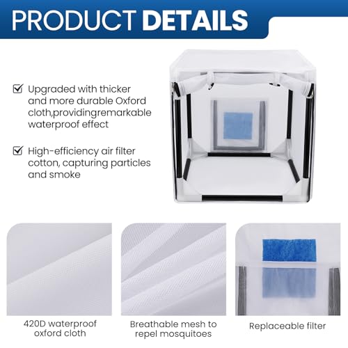 Airbrush Paint Spray Booth,with Filter & Curtain 30 inch Portable Spray Paint Booth Tool, Tool for DIY Projects, White (30inch)