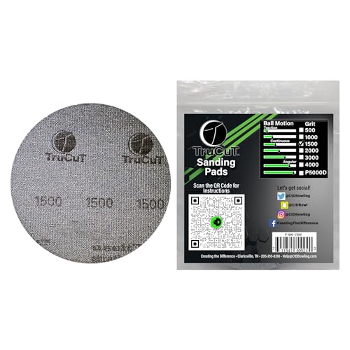 CTD TruCut Sanding Pads for Bowling Ball Resurfacing (1500 grit 6 inch) - size: 6 inch, style: 1500 Grit