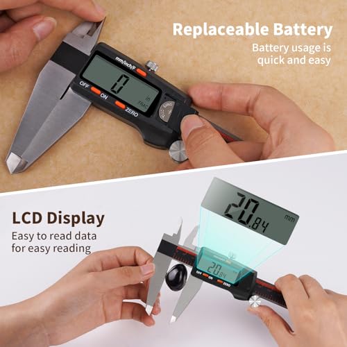 HARDELL Digital Caliper 12 Inch, Large LCD Screen Caliper Measuring Tool (Pack of 2) - size: 12 Inch (Pack of 2)