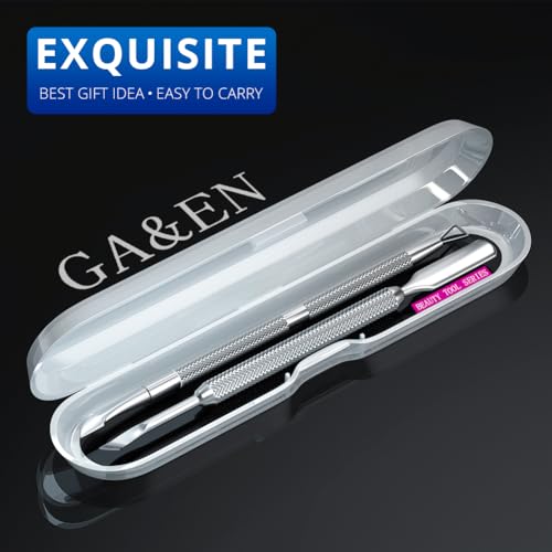 2PCS Metal Silver Cuticle Pusher Tool and Scraper Nail Pusher - color: Silver