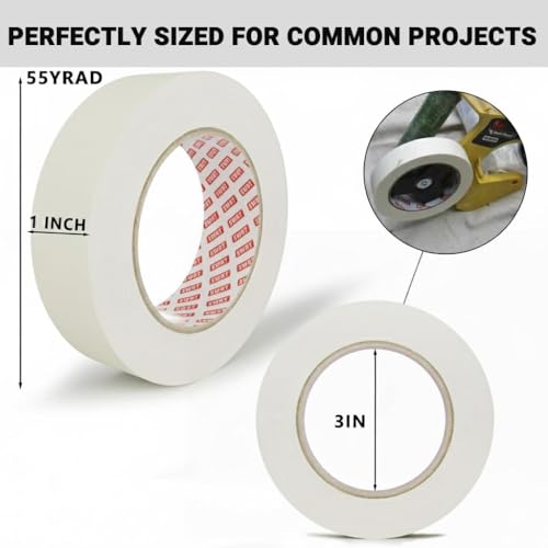 SWRT Masking Tape 1 Inch Wide x 55 Yards, 36 Rolls, Bulk Pack - size: 1 Inch x 55 Yards x 36 Rolls