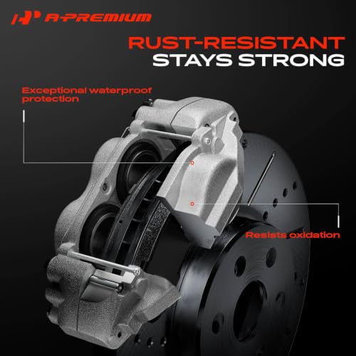 A-Premium Front Left and Right Side Disc Brake Caliper without Bracket - style: Front Driver and Passenger Side