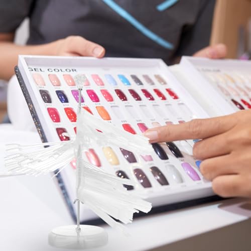 Beaupretty Nail Display Stand, 120 Clear Sample Sticks, Spiral Color Chart