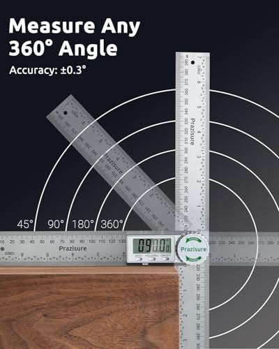 Digital Angle Finder Protractor, 7 inch, for Woodworking and DIY, Aluminium