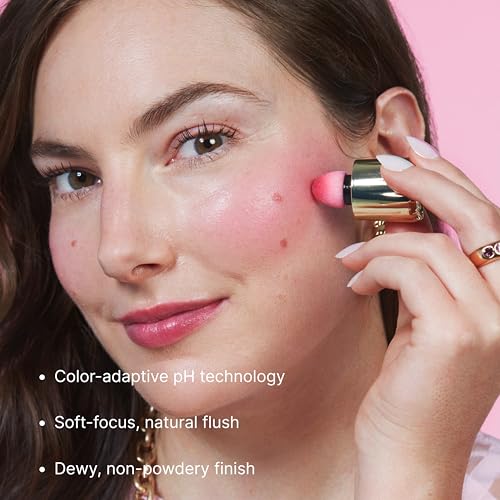 WINKY LUX pH Cheeky Glaze Liquid Blush - Color Changing Dewy Pink Flush - color: B Cheeky Glaze - pH Reactive Natural Pink