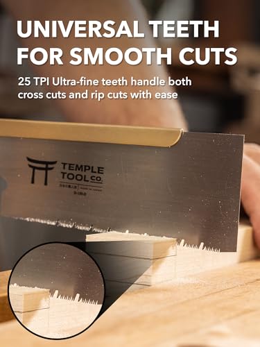 Japanese Pull Saw - Dozuki 6 for Ripcut and Crosscut - Hand Saw for Dovetails, Tenons, Fine Joinery - Dovetail saw - Temple Tool Co. - style: Dozuki 6