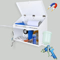 Magnetic Booth Box, Double Compartment w/ 2 Spray Gun Hangers - color: White