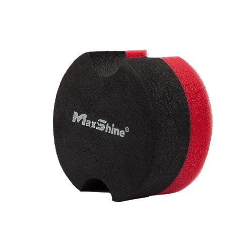 Maxshine Wax Applicator Pad | 2.9 Inch, Grey & Red, EVA Dual-Layer Foam | Ergonomic Grip, Scratch-Free, Washable | for Car Wax, Sealant & Dressing Application