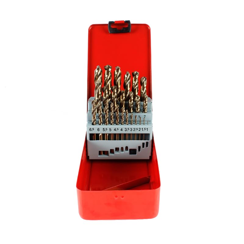 M35 Cobalt Metric Drill bit Set 1mm-13mm/25pcs Drill Bits Suitable for Stainless Steel, Hard Metal, Cast Iron, Copper, Aluminum Plastic - style: 1mm-13mm/25pcs
