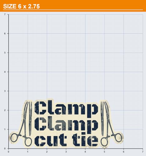 Clamp Cut tie Sticker Fun | Medical Surgical Staff Decal Nurse | Humor Doctor | Gift Office | Decor Scissors | 10 Pack [TAFF] - size: 6-inch