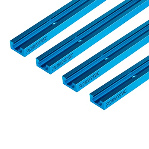POWERTEC 71371 24 Inch Double-Cut Profile Universal T-Track with Predrilled Mounting Holes, 4 PK, T Track for Woodworking Jigs and Fixtures, Drill Press Table, Router Table, Workbench - size: 24" T track (4PK)